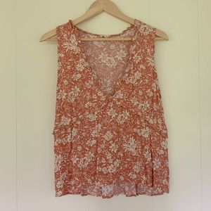 Sleeveless deep V blouse